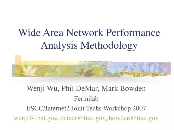 wide area network performance analysis methodology