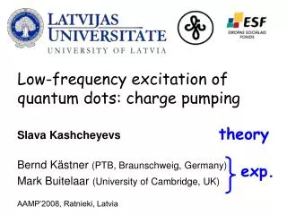 Low-frequency excitation of quantum dots: charge pumping