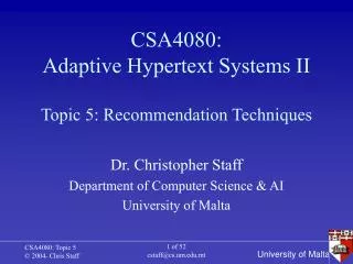 CSA4080: Adaptive Hypertext Systems II