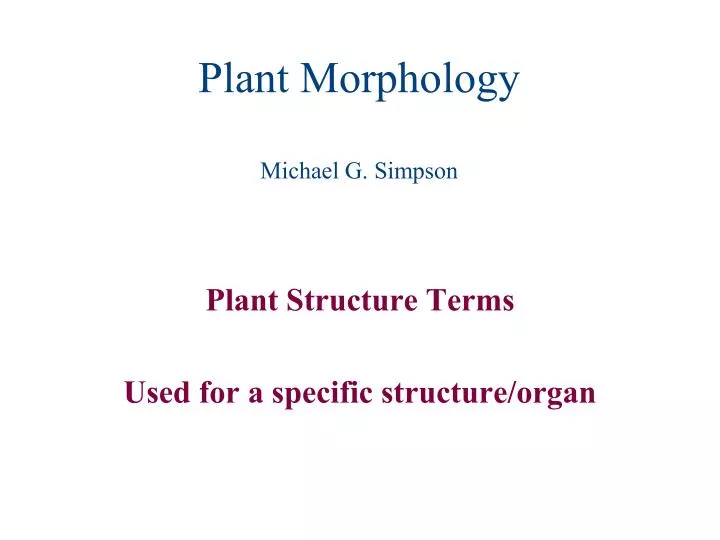 plant morphology michael g simpson