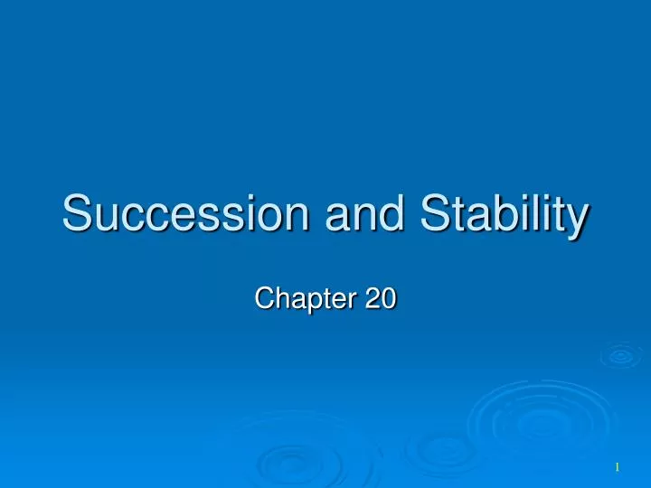 succession and stability