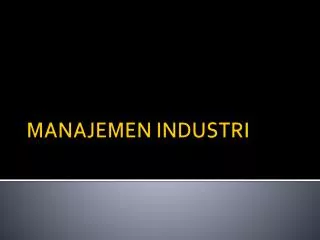 manajemen industri