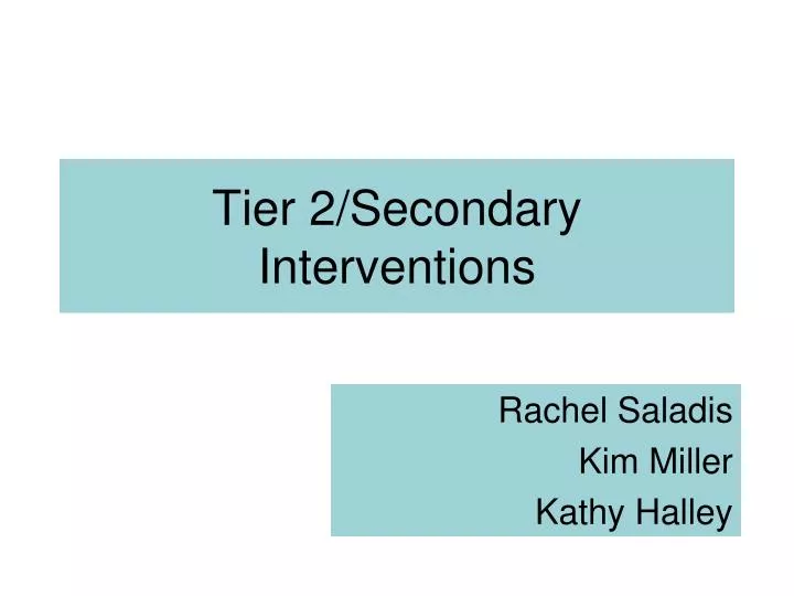 tier 2 secondary interventions