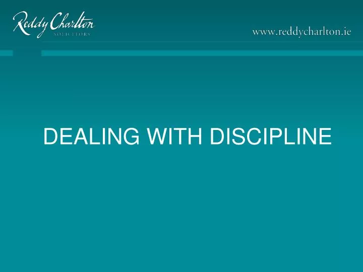 dealing with discipline
