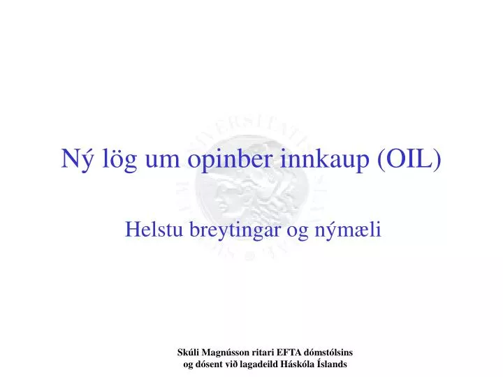 n l g um opinber innkaup oil