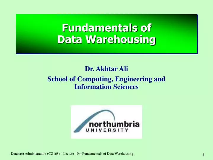 fundamentals of data warehousing