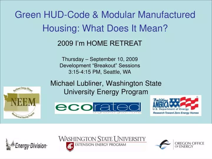 green hud code modular manufactured housing what does it mean