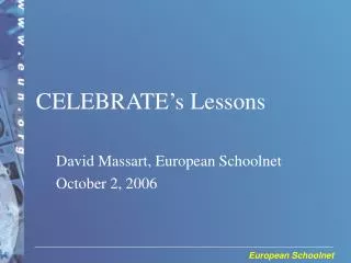 David Massart, European Schoolnet October 2, 2006