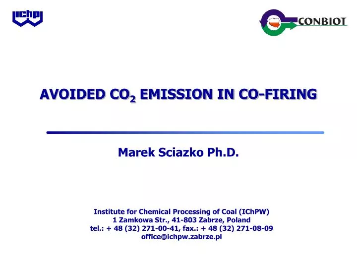 avoided co 2 emission in co firing