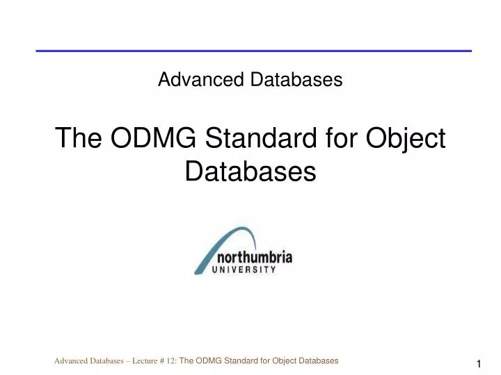advanced databases the odmg standard for object databases