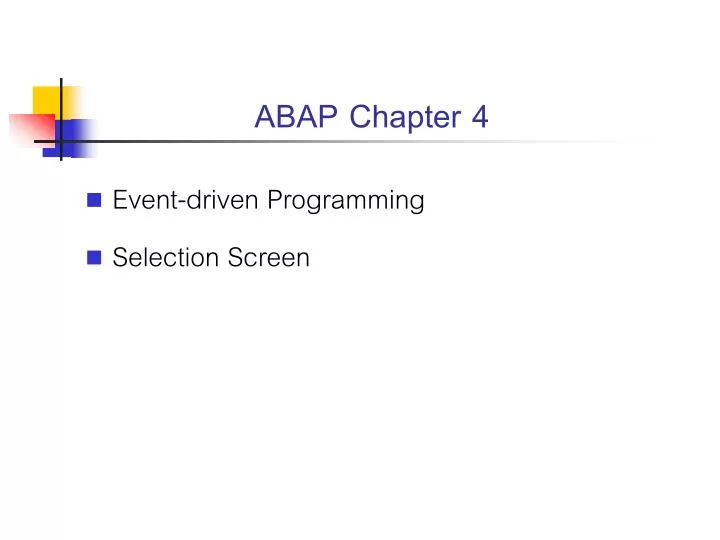 abap chapter 4