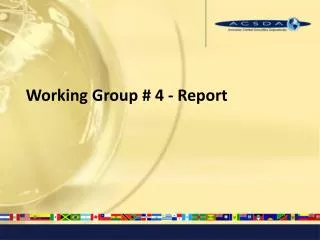 Working Group # 4 - Report