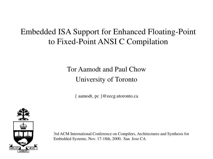 embedded isa support for enhanced floating point to fixed point ansi c compilation