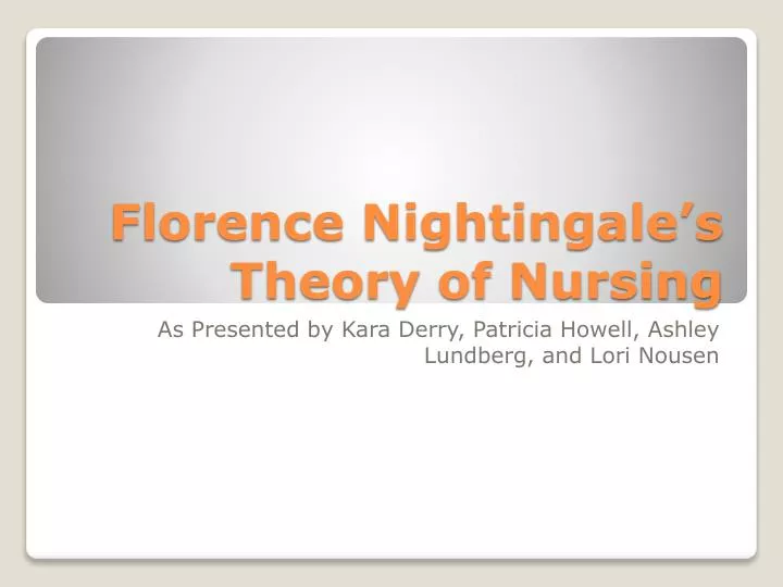 florence nightingale s theory of nursing