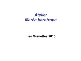 atelier mar e barotrope
