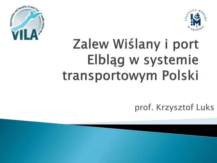 zalew wi lany i port elbl g w systemie transportowym polski