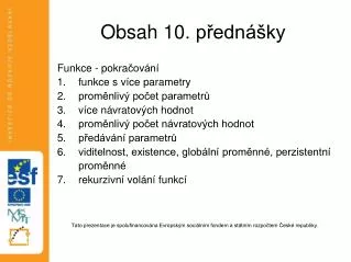 obsah 10 p edn ky