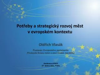 pot eby a strategick rozvoj m st v evropsk m kontextu