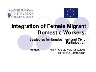 Integration of Female Migrant Domestic Workers: