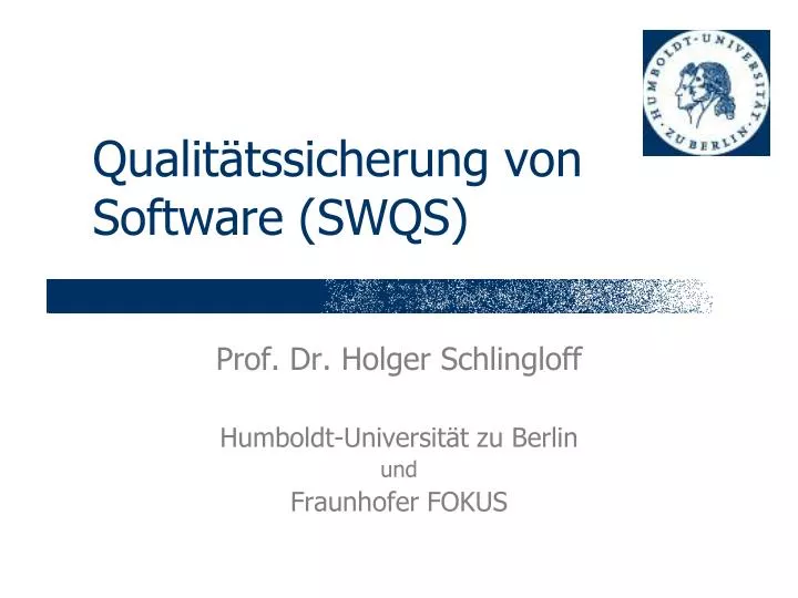 qualit tssicherung von software swqs