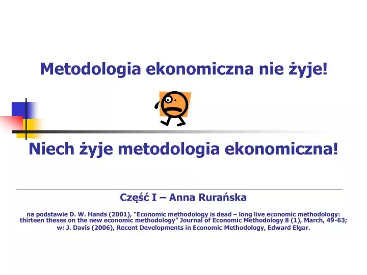 metodologia ekonomiczna nie yje