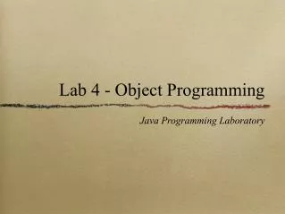 Lab 4 - Object Programming