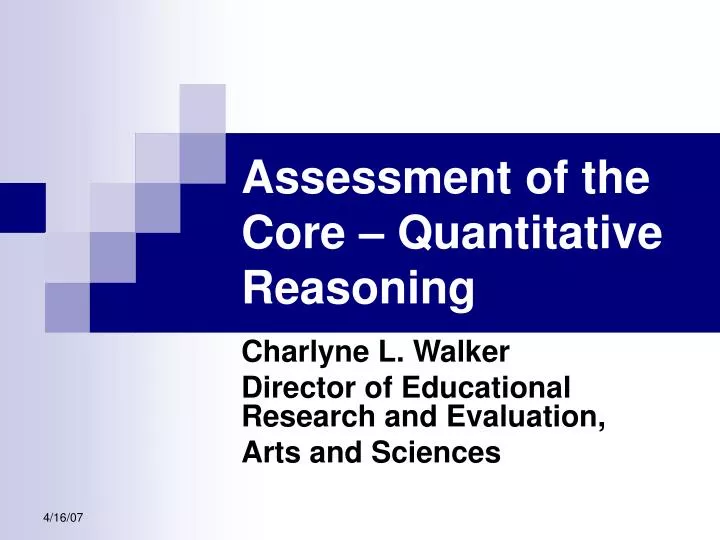 assessment of the core quantitative reasoning