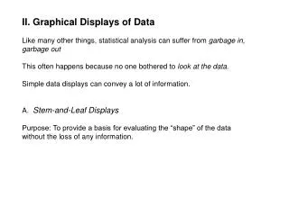 II. Graphical Displays of Data