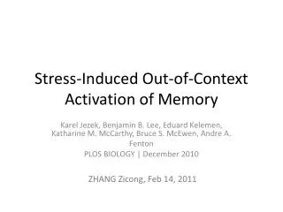 Stress-Induced Out-of-Context Activation of Memory