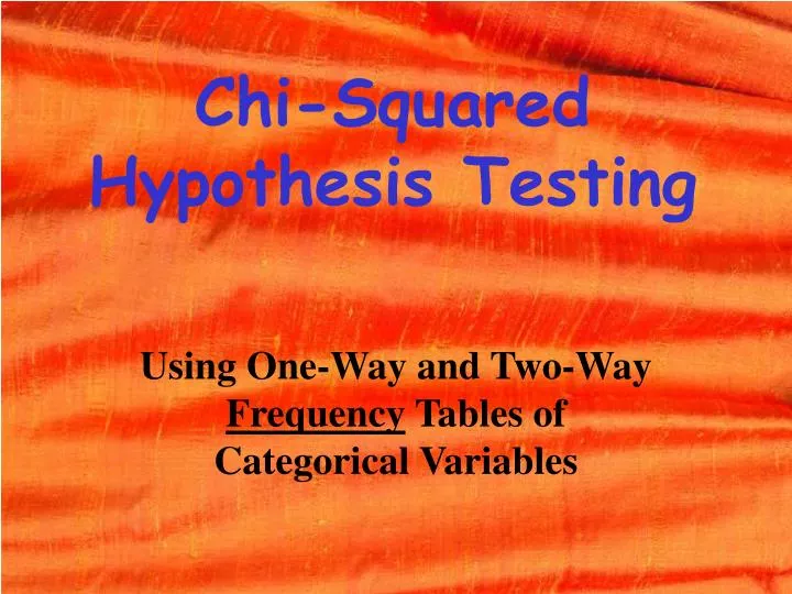 chi squared hypothesis testing