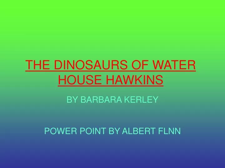 the dinosaurs of water house hawkins
