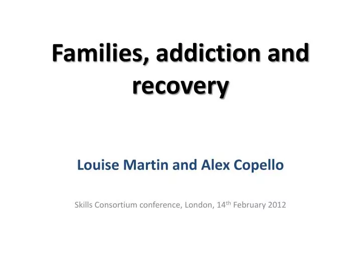 families addiction and recovery