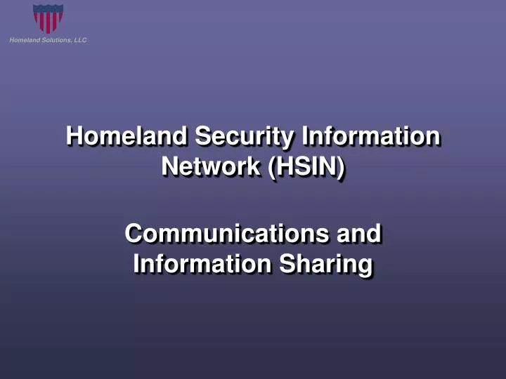 homeland security information network hsin
