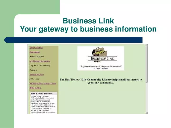 business link your gateway to business information