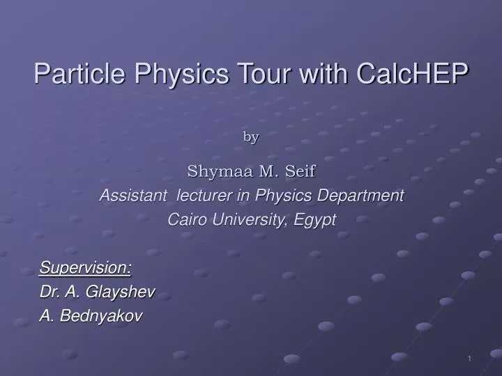particle physics tour with calchep