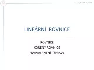 line rn rovnice