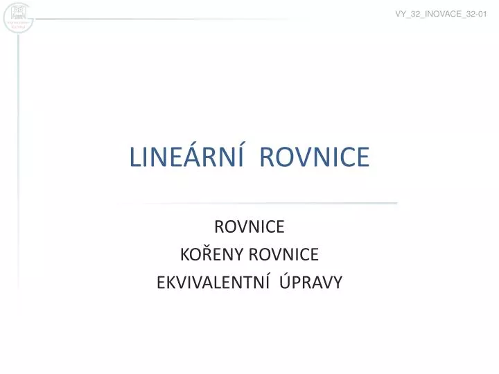 line rn rovnice