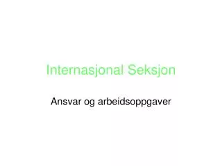internasjonal seksjon