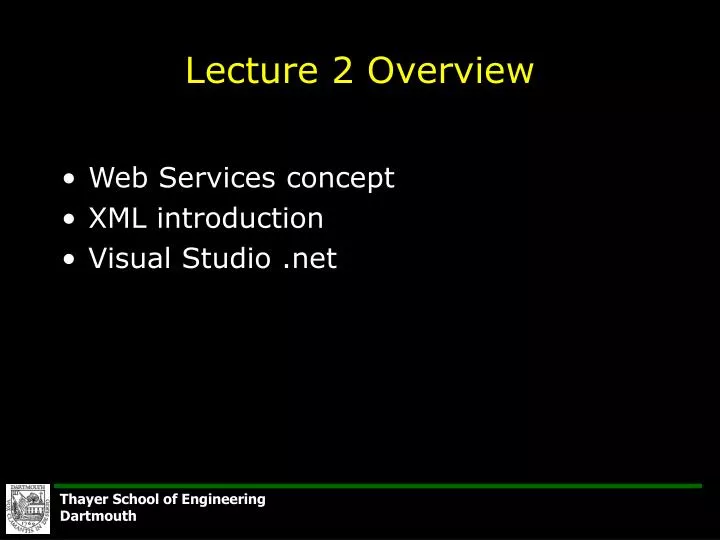 lecture 2 overview