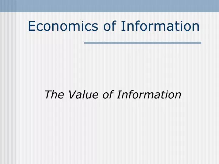 economics of information