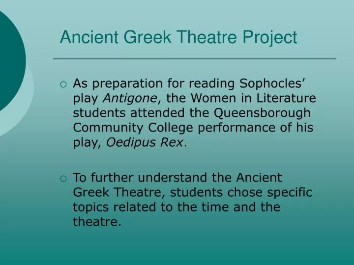ancient greek theatre project