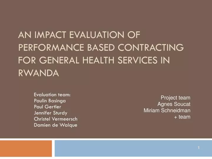 an impact evaluation of performance based contracting for general health services in rwanda