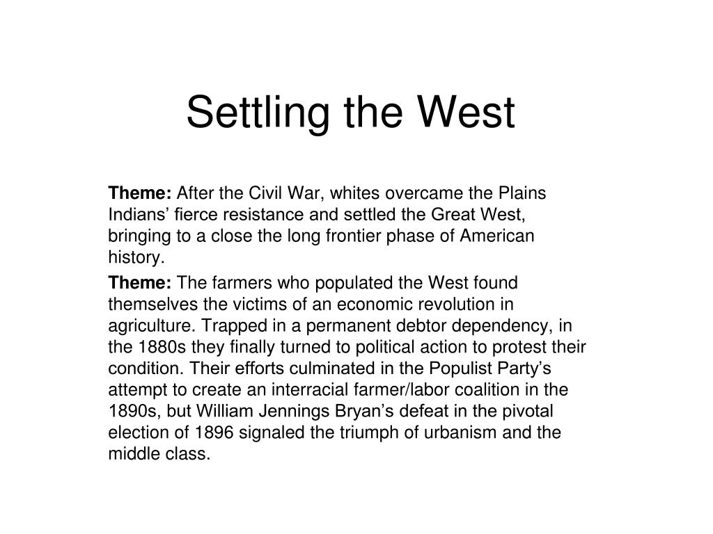 PPT - Settling the West PowerPoint Presentation, free download - ID:4630658
