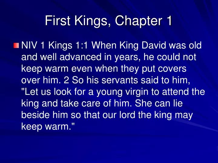 first kings chapter 1