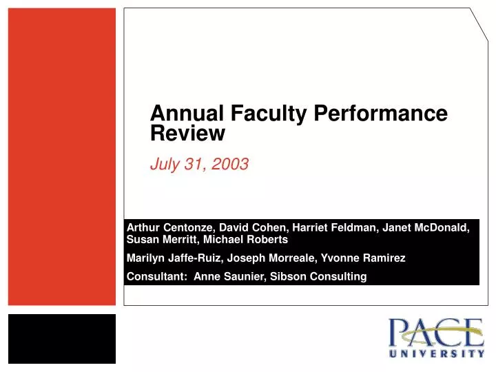 annual faculty performance review july 31 2003