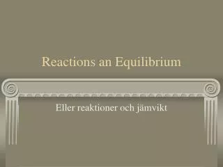 reactions an equilibrium