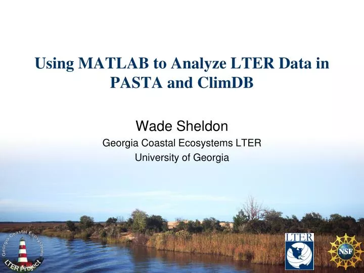 using matlab to analyze lter data in pasta and climdb
