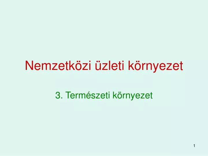 nemzetk zi zleti k rnyezet