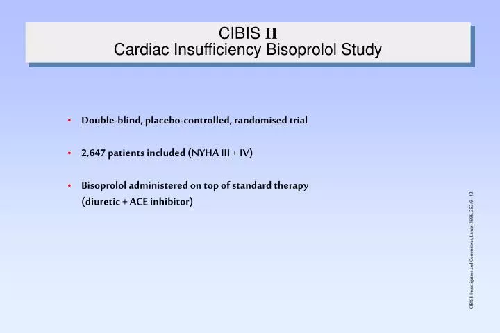 cibis ii cardiac insufficiency bisoprolol study