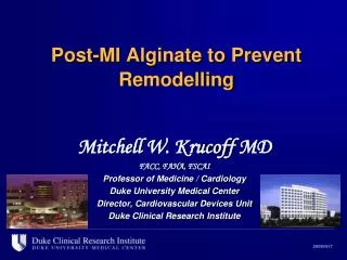 Post-MI Alginate to Prevent Remodelling